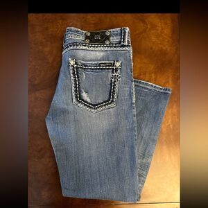 Miss Me Boyfriend Capri Distressed Cropped Jeans Size 27